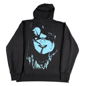 Chucky Wanna Play Black Halloween Childs Play Hoodie Sz Large